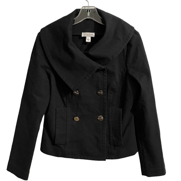 St John Sport Jacket Size Small Black Pea Coat Double Breasted Designer… - Picture 1 of 11